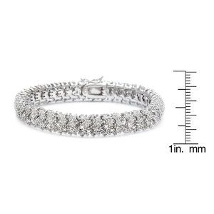 Finesque Silver Overlay 1ct TDW Diamond Bracelet